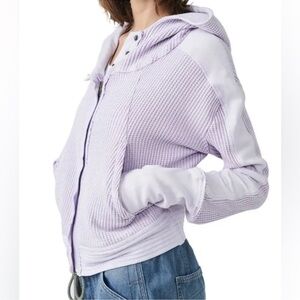 Free One FP Mason Lavender Waffle Knit Hoodie Women’s size S